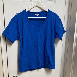 Vibrant Blue V-Neck Women's Tee